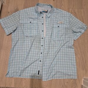 Magellan Outdoors Men's Light Blue Plaid Shirt